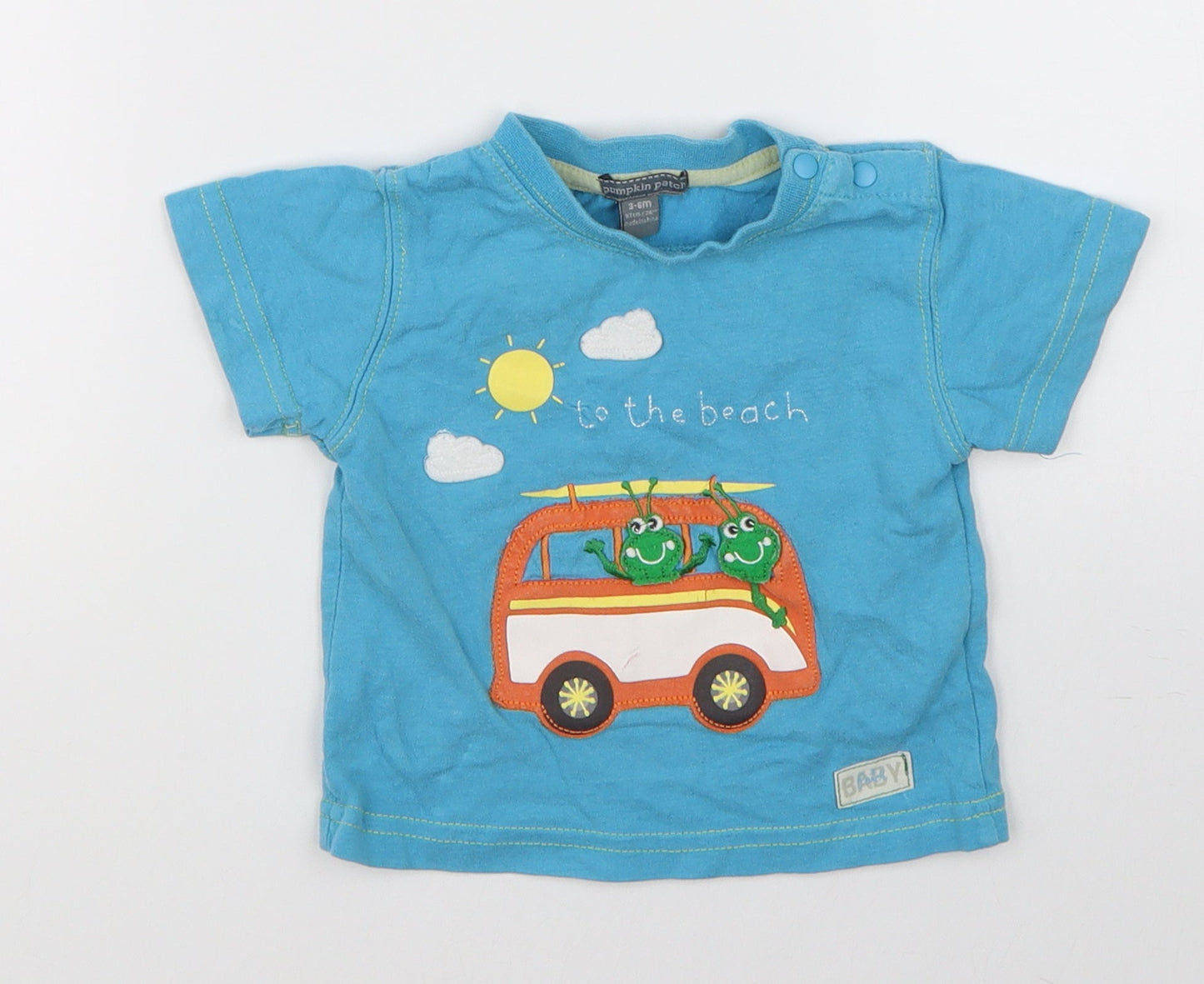 Pumpkin Patch Boys Blue   Basic T-Shirt Size 3-6 Months