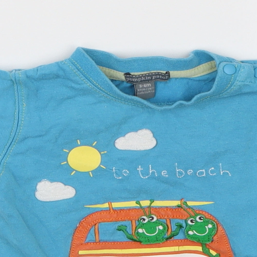Pumpkin Patch Boys Blue   Basic T-Shirt Size 3-6 Months