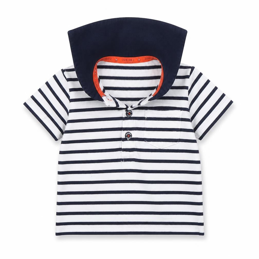 Debenhams Boys Blue Striped  Basic Polo Size 6-9 Months