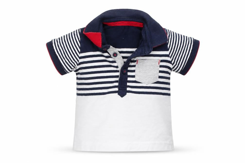 George Boys Blue Striped  Basic Polo Size 3-6 Months