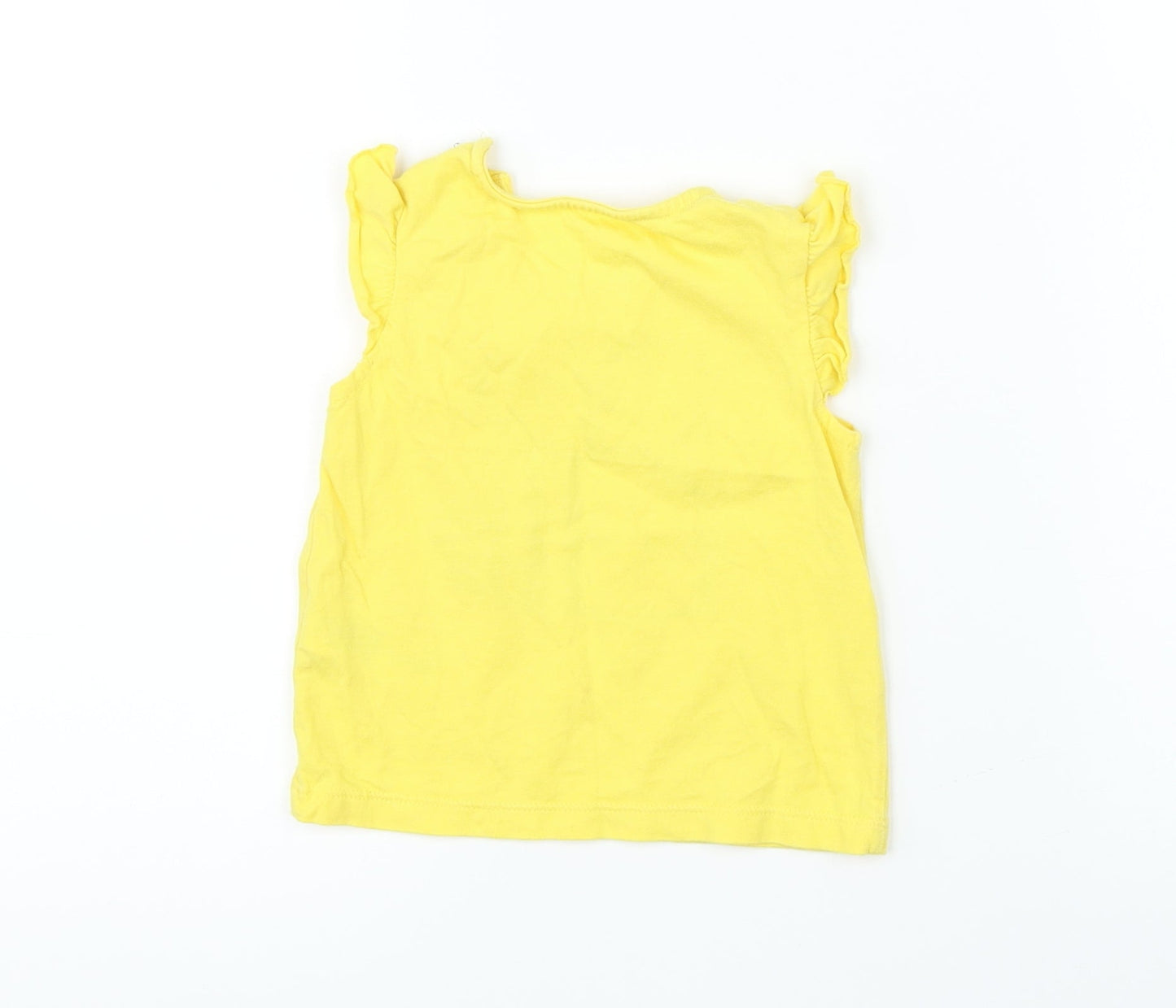 F&F Girls Yellow   Basic T-Shirt Size 3-6 Months  - bee