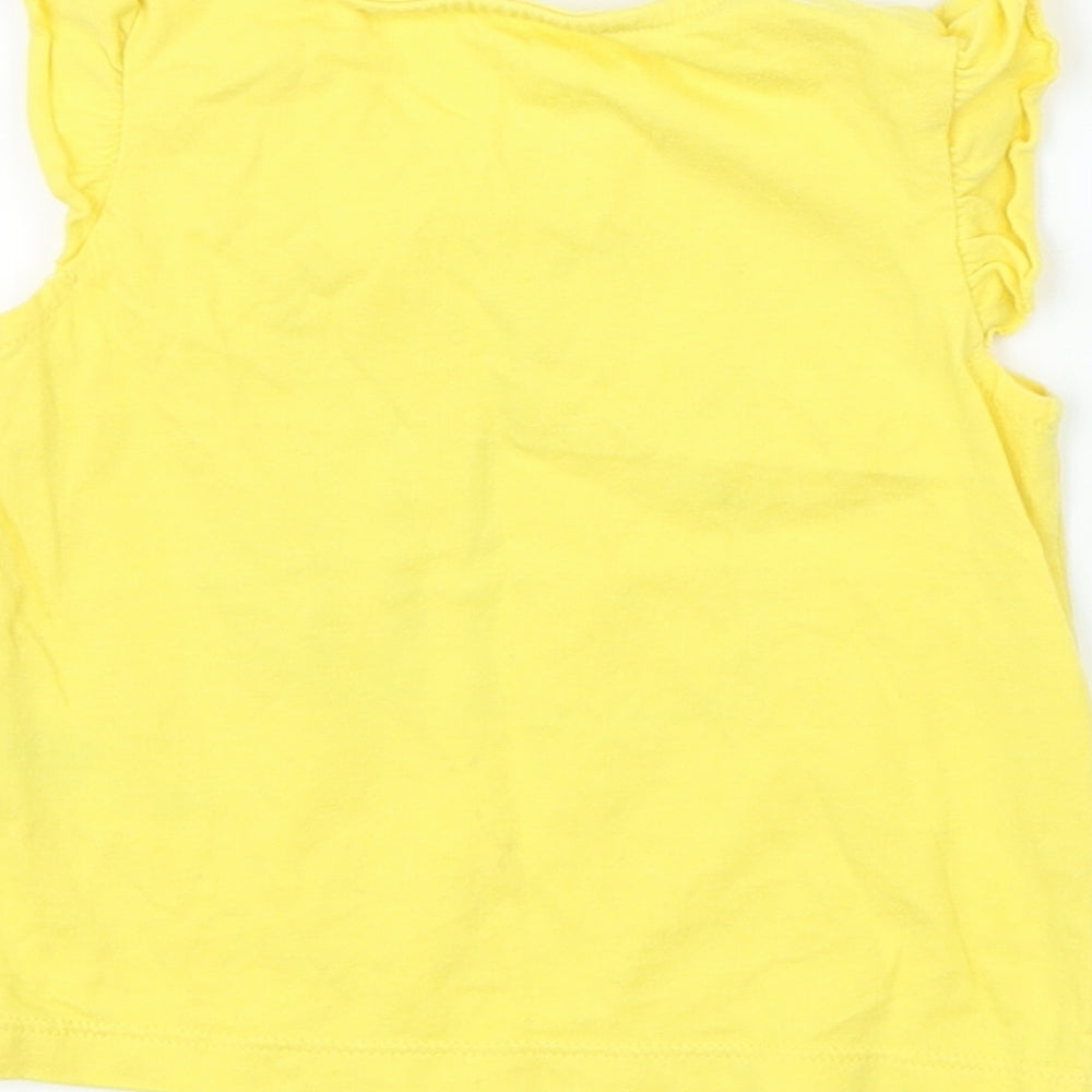 F&F Girls Yellow   Basic T-Shirt Size 3-6 Months  - bee