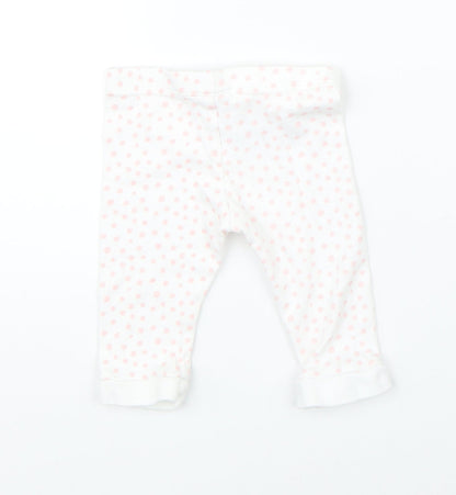 Back view of Disney girls’ white polka dot pyjama pants, size 3-6, months