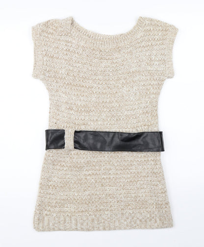 Pilot Womens Beige  Knit Pullover Jumper Size L