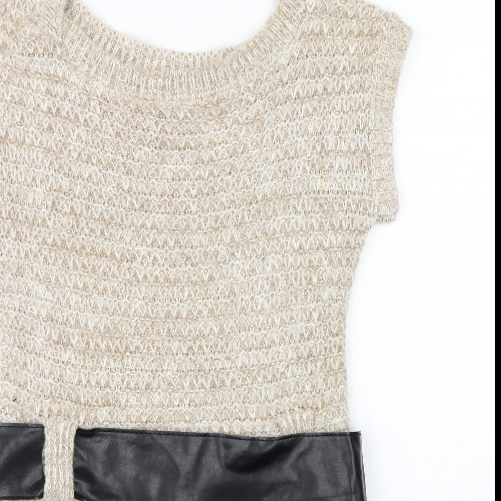 Pilot Womens Beige  Knit Pullover Jumper Size L