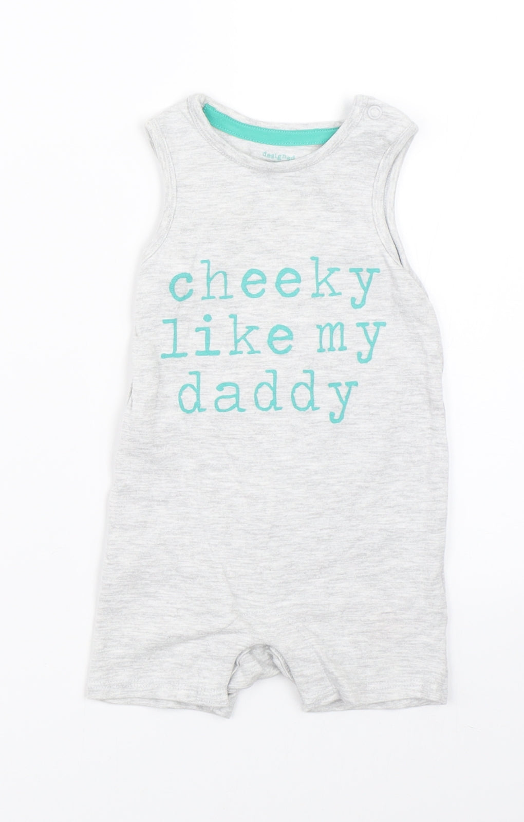 F&F Boys Grey   Dungaree One-Piece Size 3-6 Months