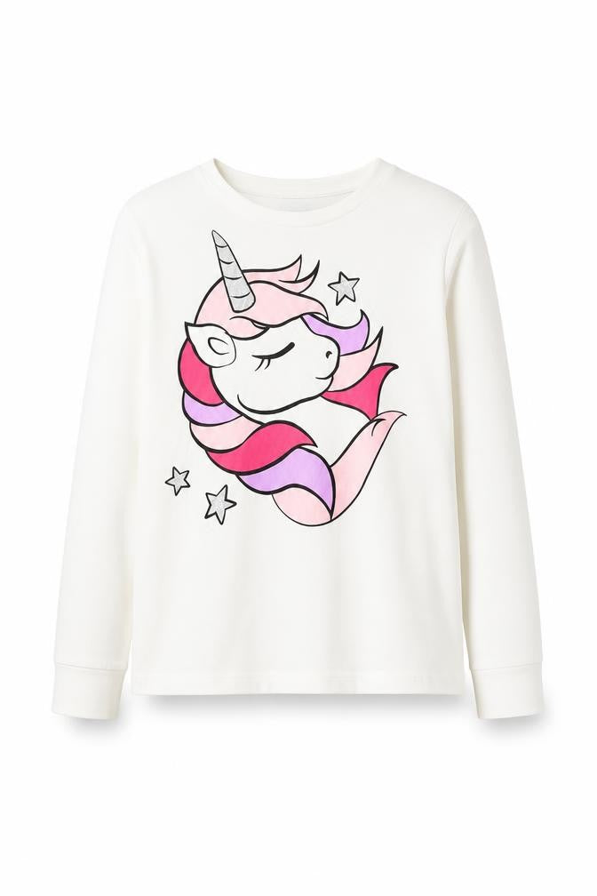 Pep & Co Girls White   Pullover Sweatshirt Size 10-11 Years  - unicorn