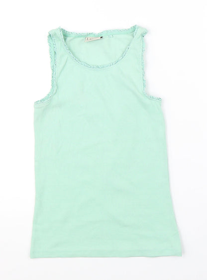 Additional front view of Next girls’ green basic tank, size 10, years