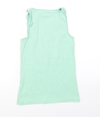 Back view of Next girls’ green basic tank, size 10, years