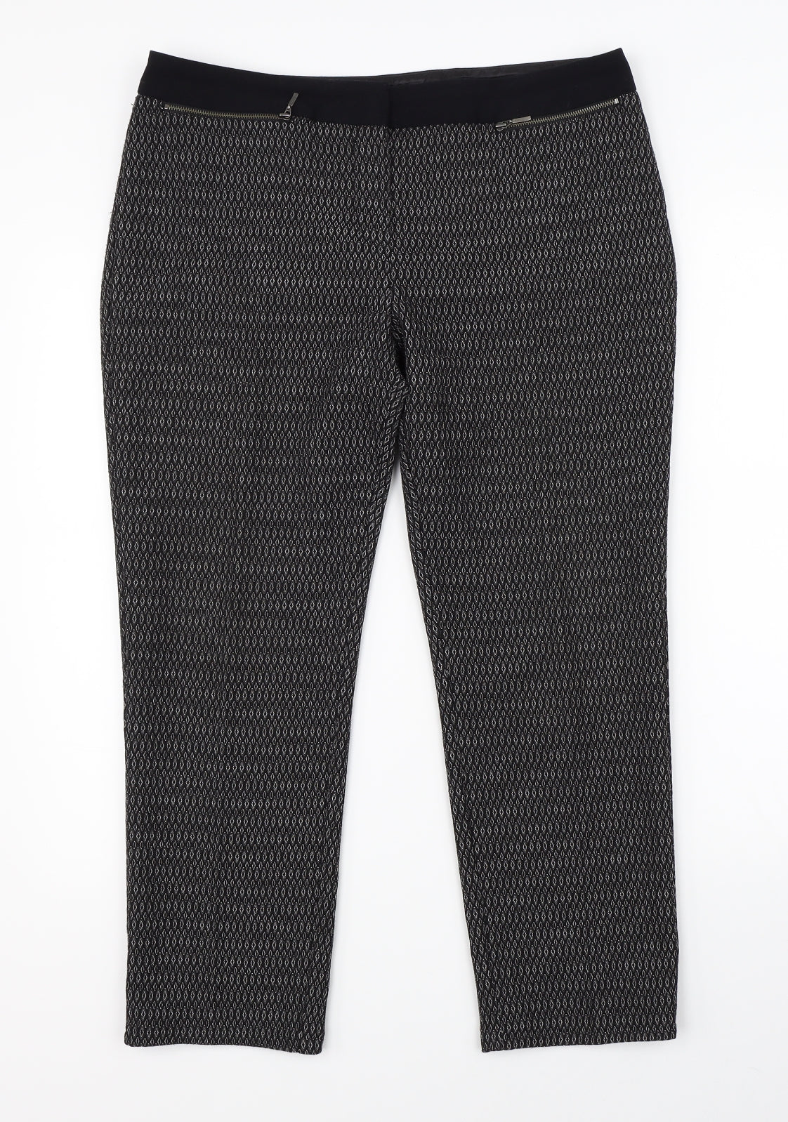 NEXT Womens Black Argyle/Diamond  Dress Pants Trousers Size 12 L23 in
