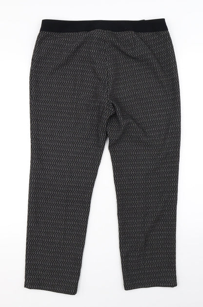 Next Womens Black Argyle/Diamond  Dress Pants Trousers Size 12 L23 in