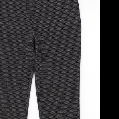 Next Womens Black Argyle/Diamond  Dress Pants Trousers Size 12 L23 in