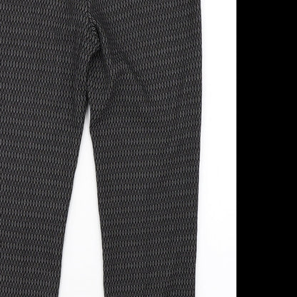 Next Womens Black Argyle/Diamond  Dress Pants Trousers Size 12 L23 in