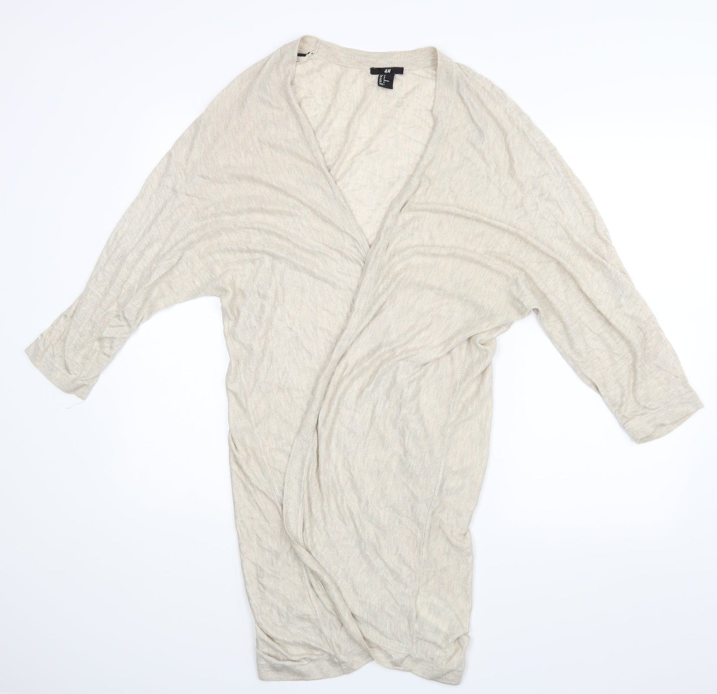 H&M Womens Beige   Wrap Blouse Size 10