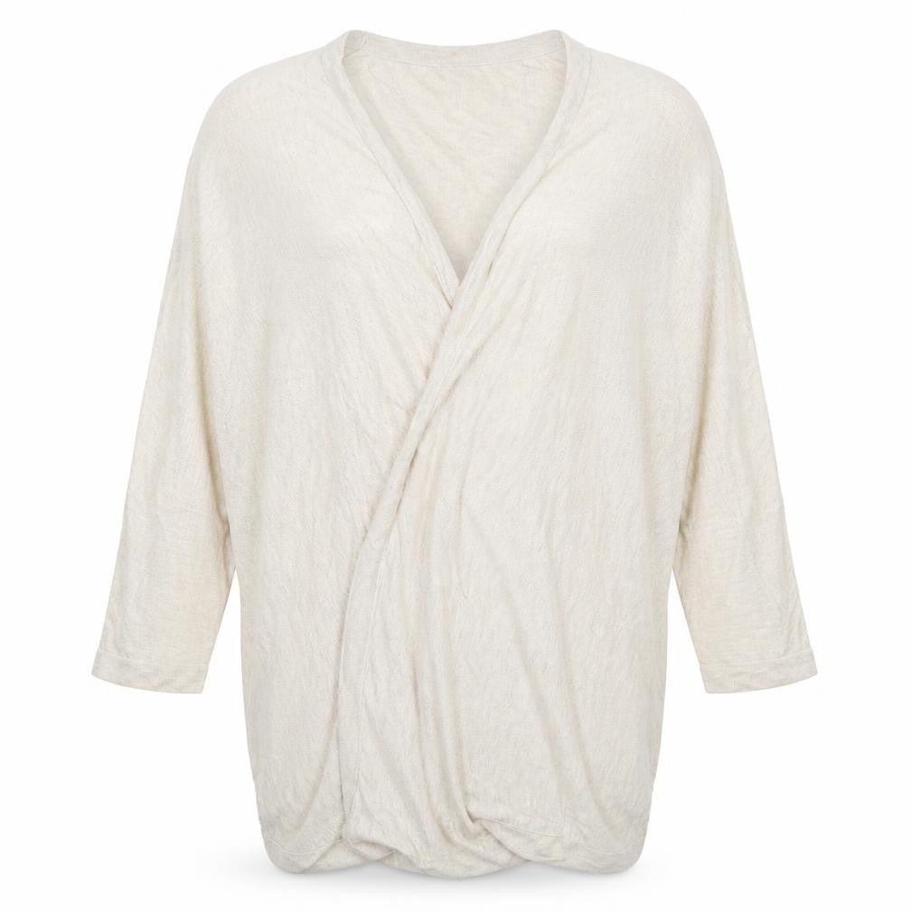 H&M Womens Beige   Wrap Blouse Size 10