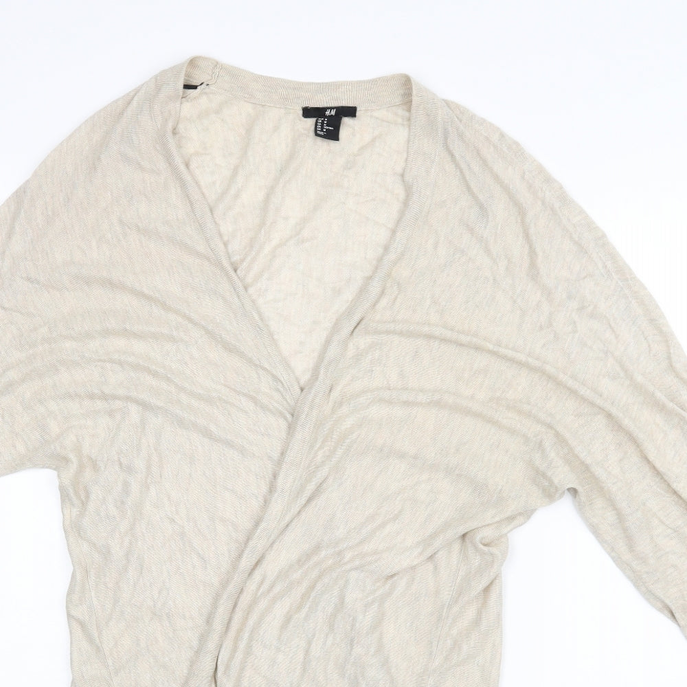 H&M Womens Beige   Wrap Blouse Size 10