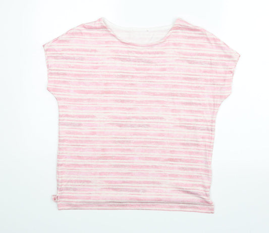 TU Womens Pink Striped  Basic Blouse Size 8