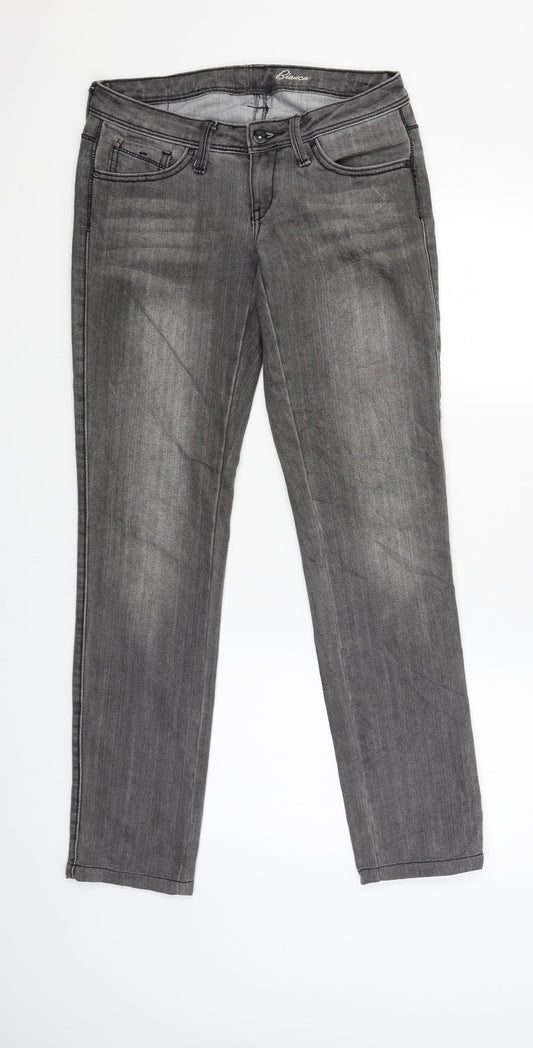 Bianca Womens Grey   Straight Jeans Size 36 L31 in