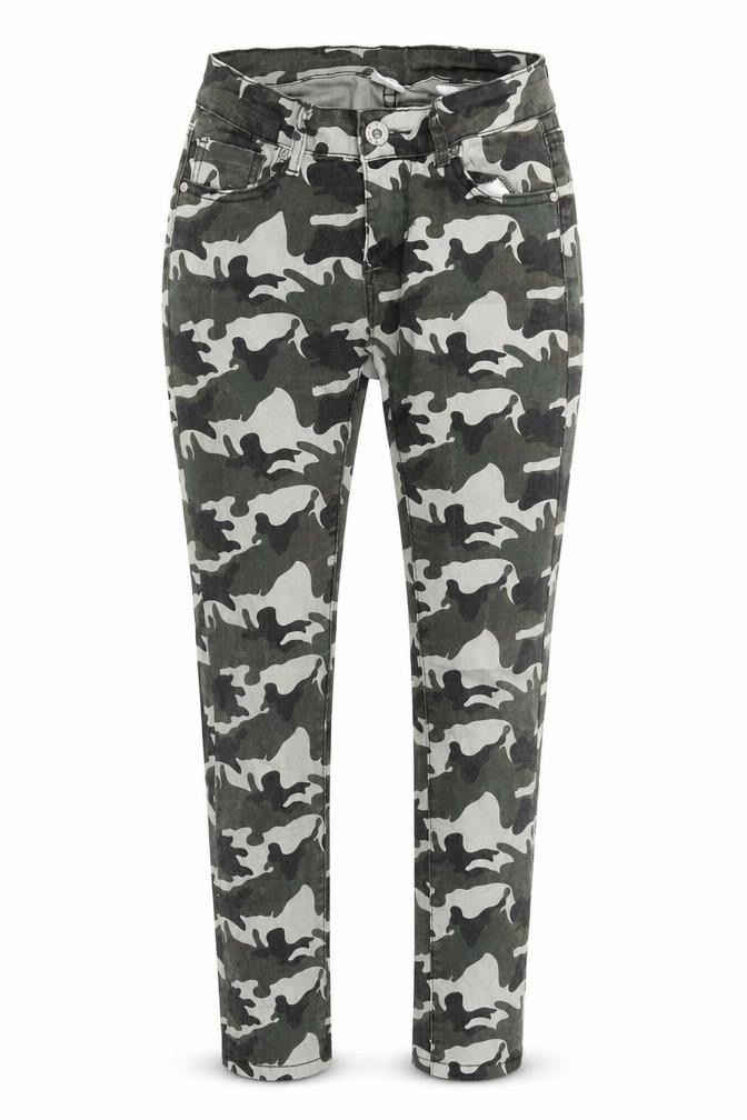 Dzire Womens Green Camouflage  Capri Trousers Size XS L29 in
