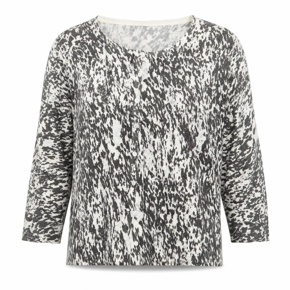 TU Womens Grey Geometric Knit Cardigan Jumper Size 18
