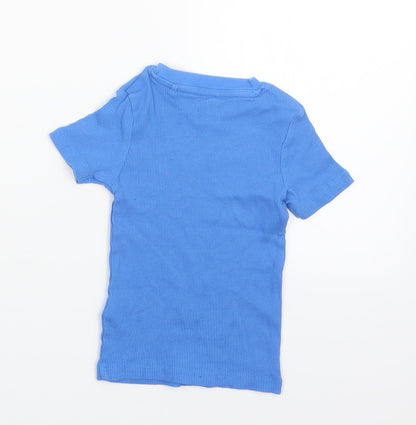 Back view of Next girls’ blue basic t-shirt, size 2-3, years