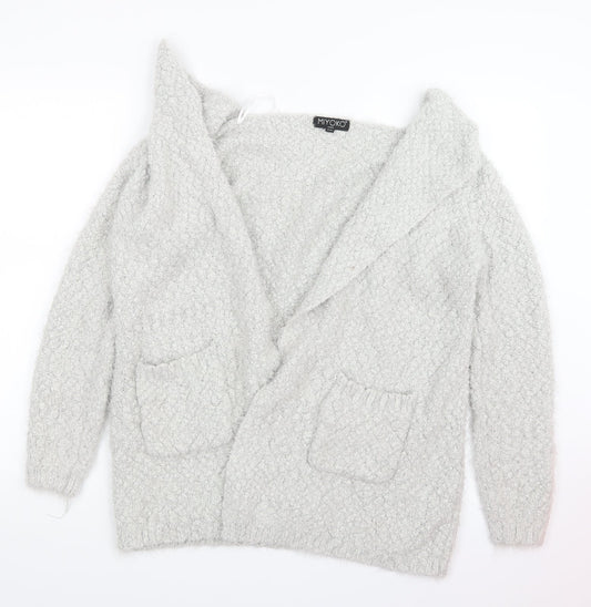 Miyoko Womens Grey  Knit Cardigan Jumper Size S
