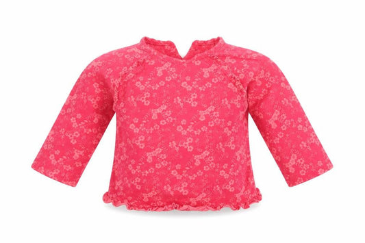 Front view of Mini Club girls’ pink floral basic t-shirt, size 6-9, months