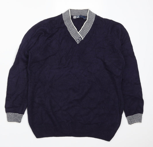Isle Womens Blue  Knit Pullover Jumper Size 14