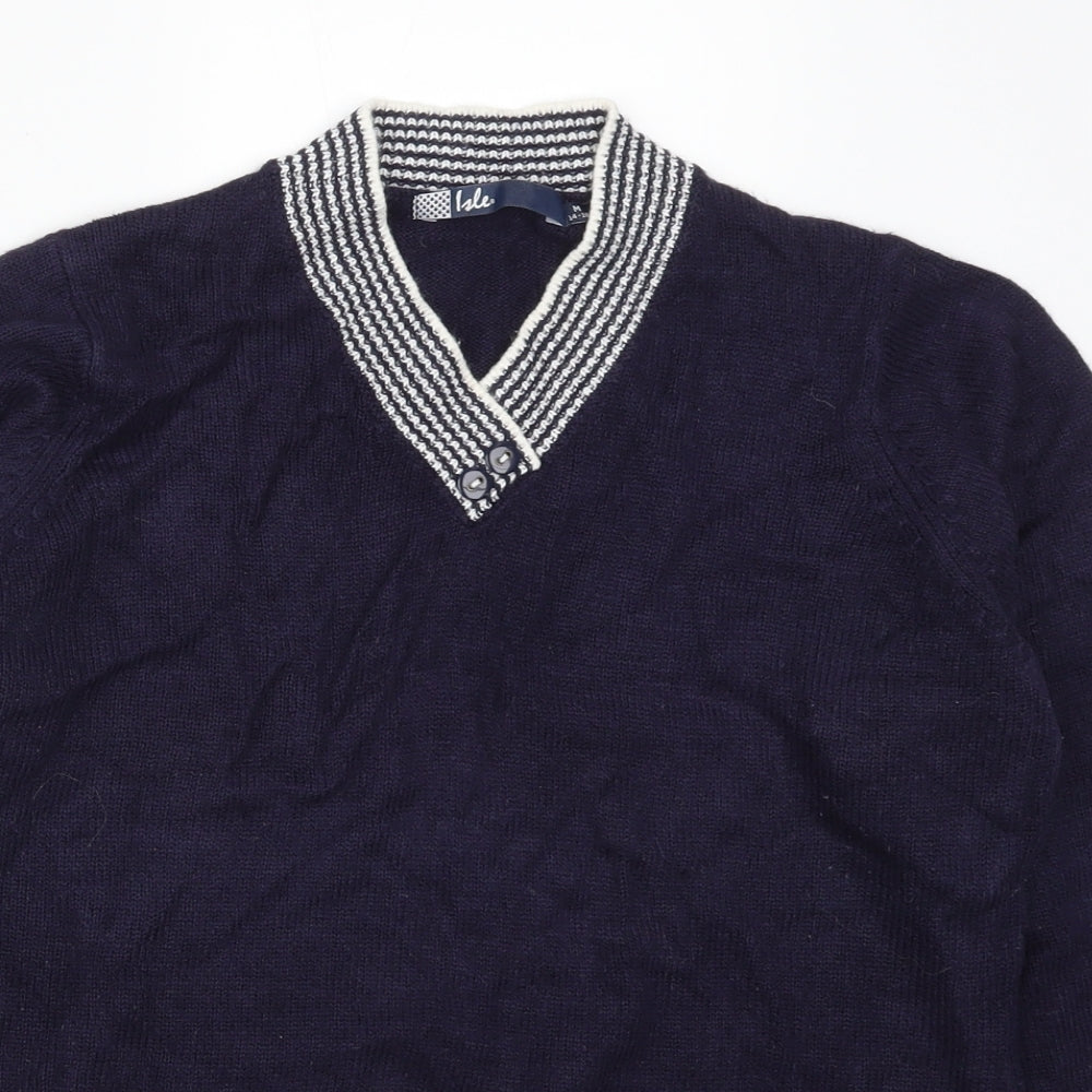 Isle Womens Blue  Knit Pullover Jumper Size 14