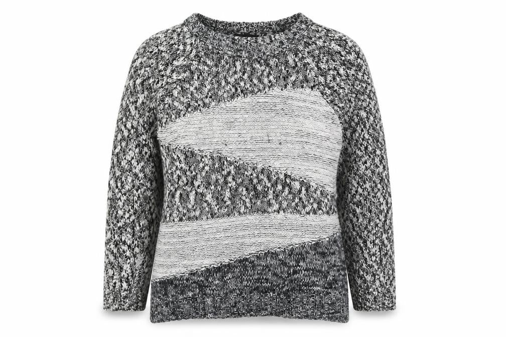 Topshop Womens Grey Geometric Knit Pullover Jumper Size 10