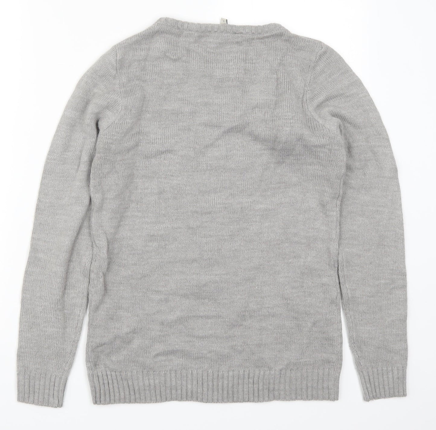 Peacocks Womens Grey   Pullover Jumper Size S  - Santa Claus