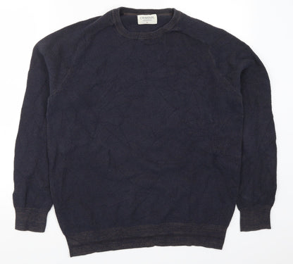 Criminal Mens Blue  Knit Pullover Jumper Size L