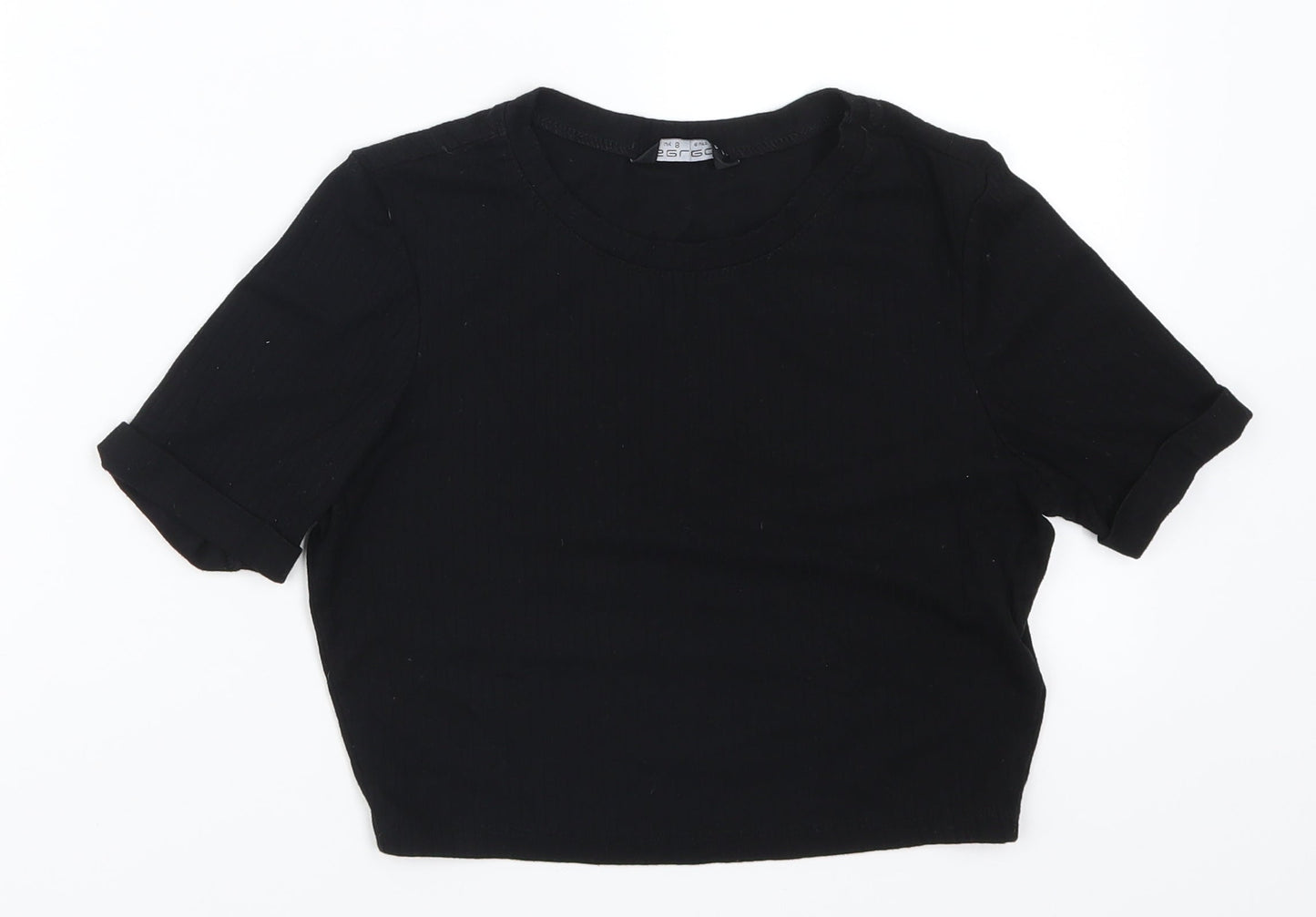 Select Womens Black   Basic T-Shirt Size 8