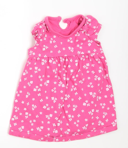 George Girls Pink Floral  A-Line  Size 6-9 Months