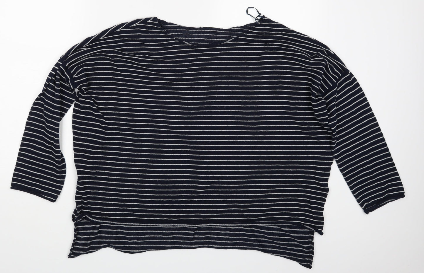 Zara Womens Blue Striped  Pullover Sweatshirt Size M
