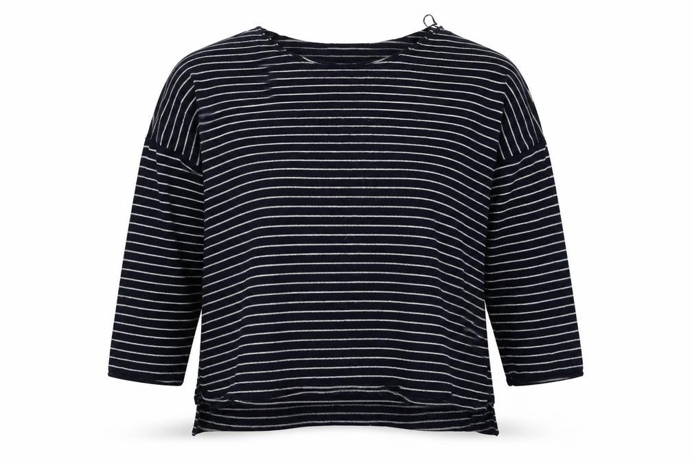 Zara Womens Blue Striped  Pullover Sweatshirt Size M
