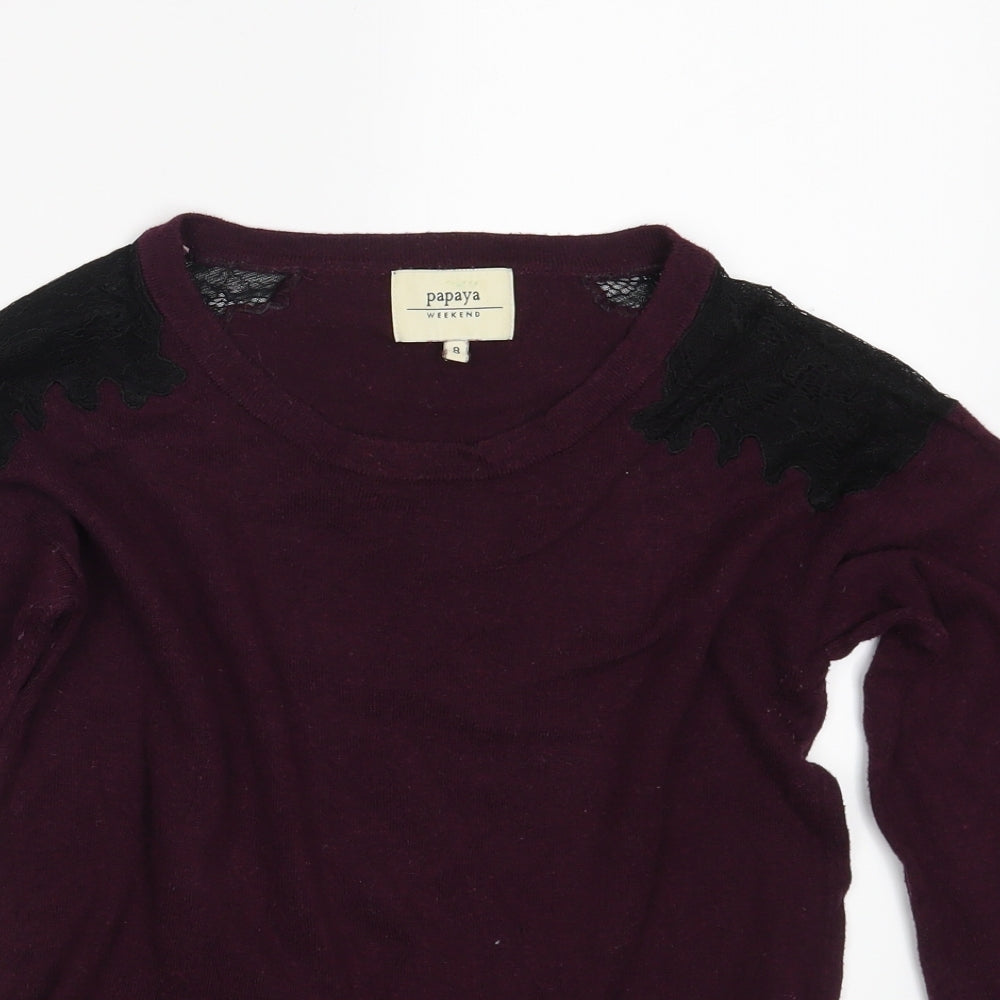 Papaya Womens Purple   Pullover Jumper Size 8