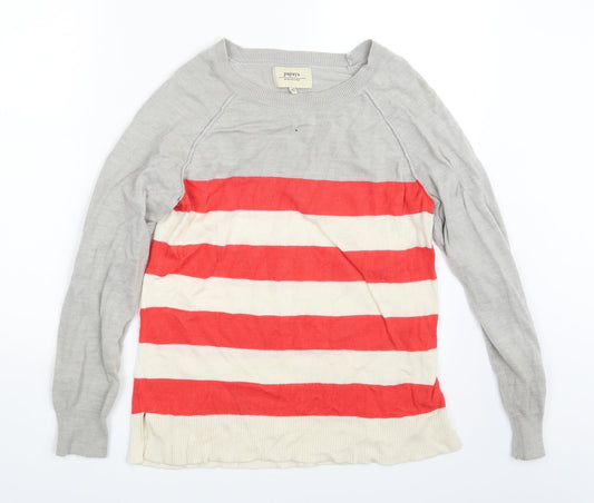 Papaya Womens Multicoloured Striped  Pullover Sweatshirt Size 10