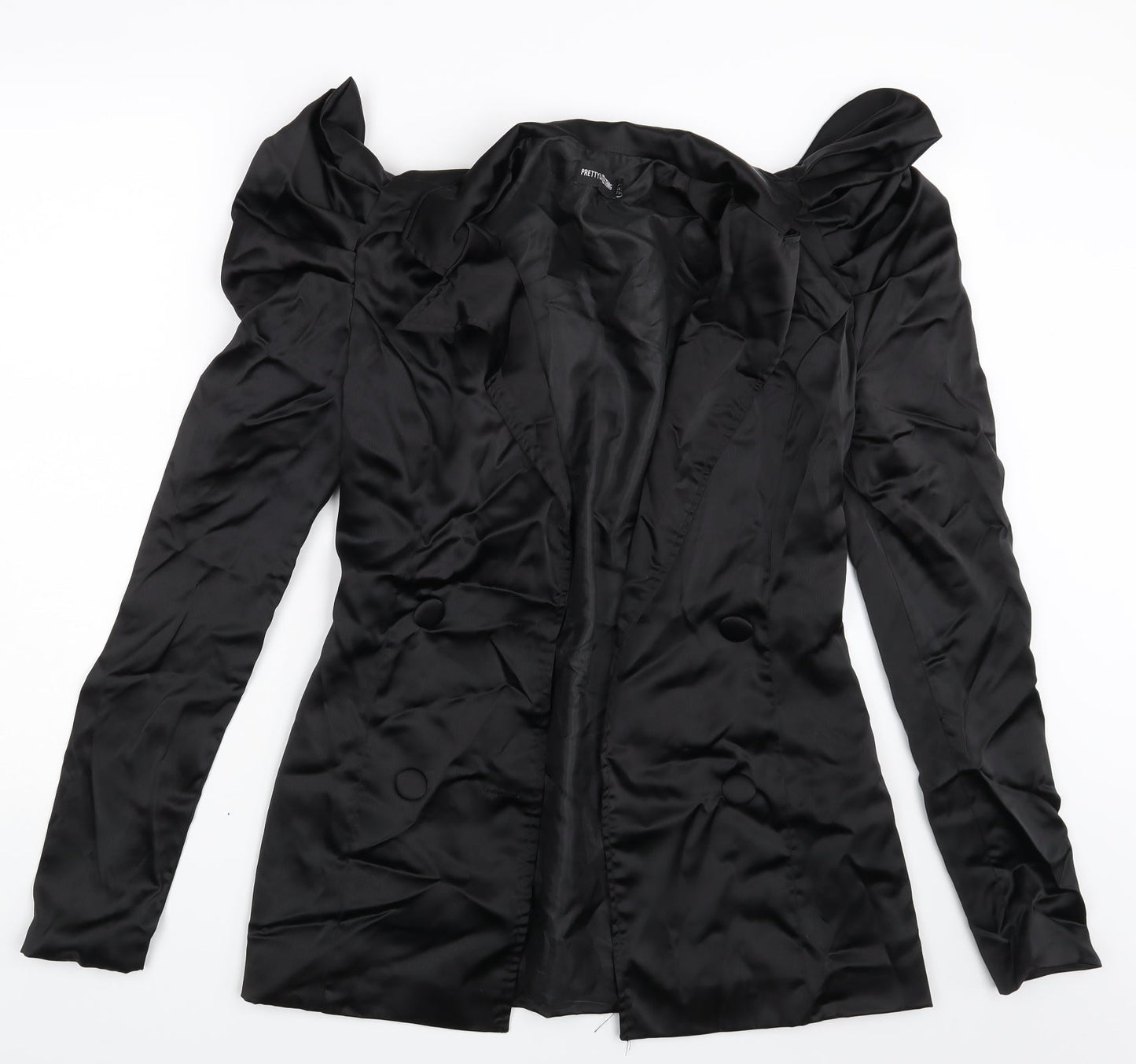 PRETTYLITTLETHING Womens Black   Jacket Blazer Size 6