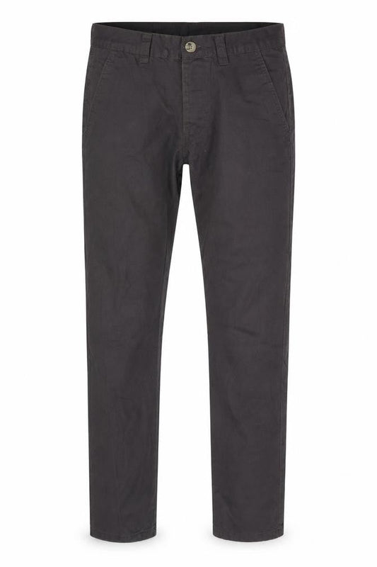 Front view of Denim & Co. men’s purple chino trousers, size 28, in, 30-inch leg