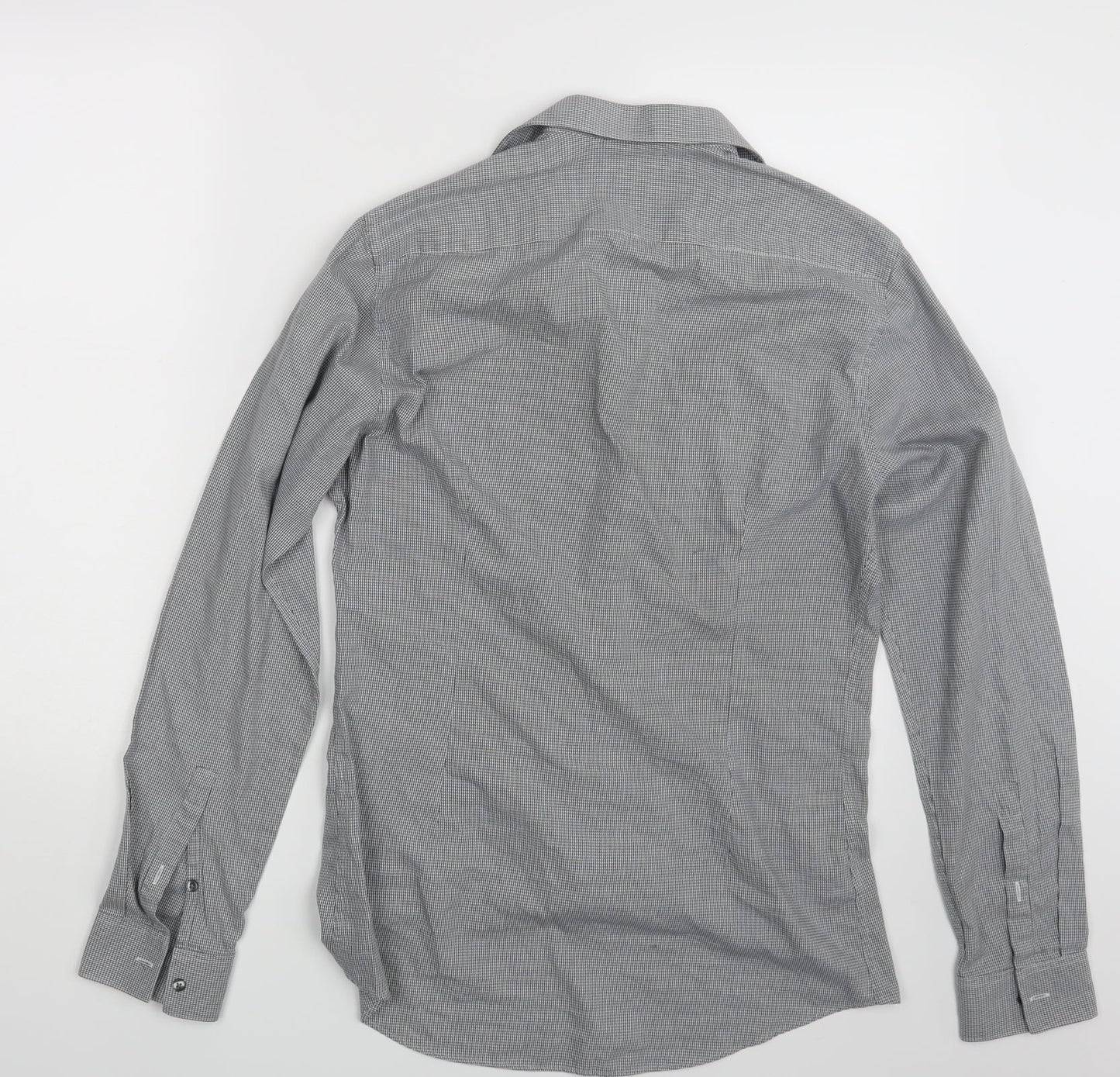 M&S Mens Grey Geometric   Button-Up Size S