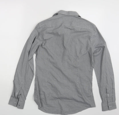 Marks & Spencer Mens Grey Geometric   Button-Up Size S
