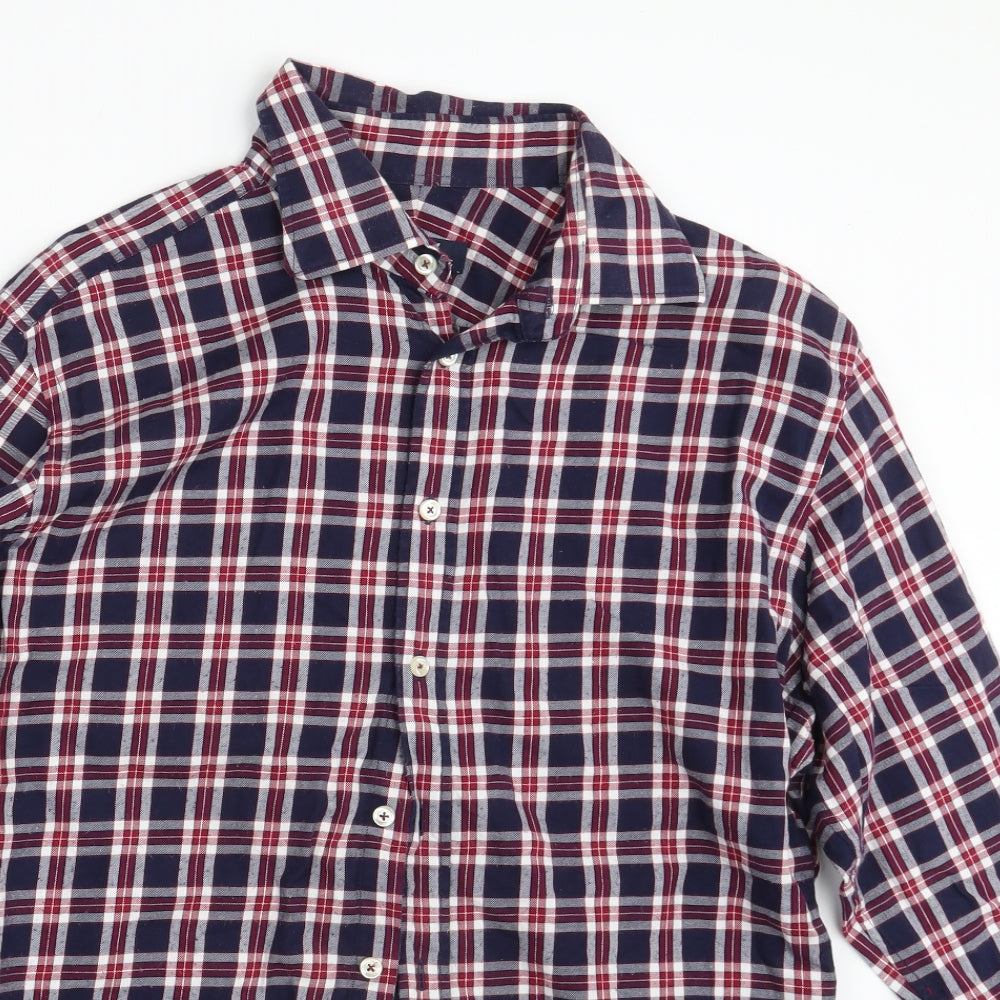 Herringbone Mens Multicoloured Check   Button-Up One Size