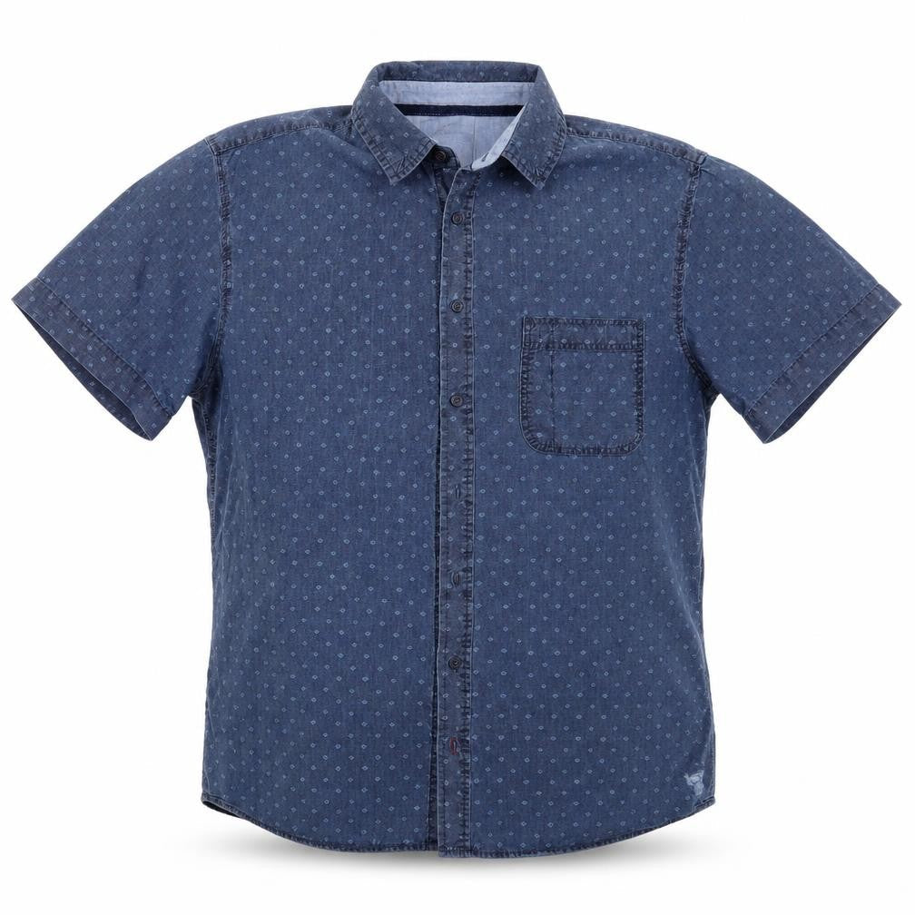David Jones Mens Blue Polka Dot   Button-Up Size M