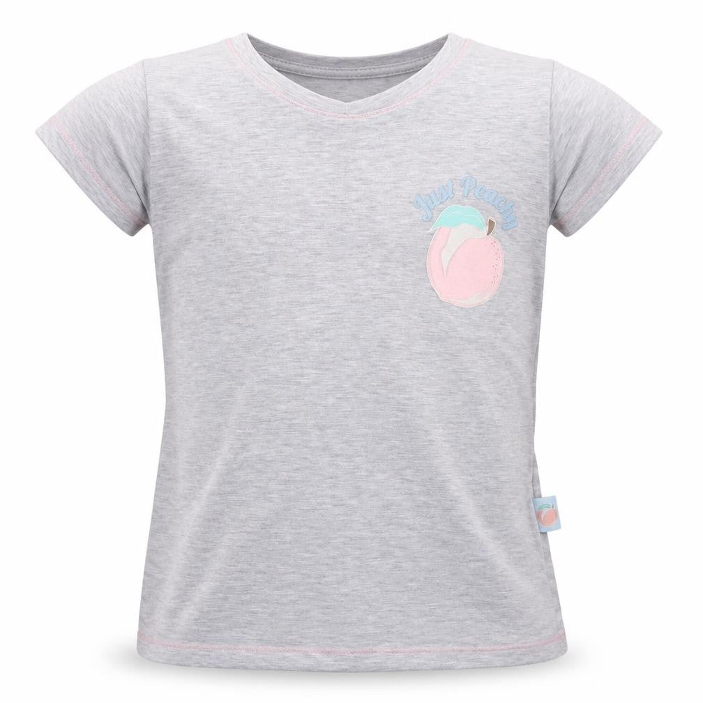 Just Peachy Girls Grey   Basic T-Shirt Size 4-5 Years