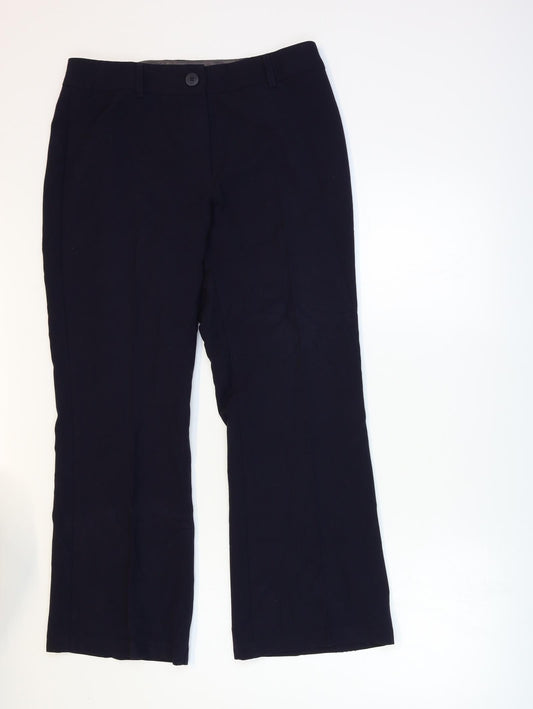 Marks and Spencer Womens Blue  Rayon Trousers  Size 12 L28 in