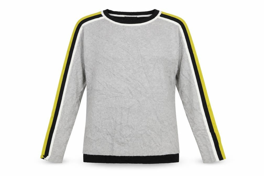Wallis Womens Grey Striped Knit Pullover Jumper Size S