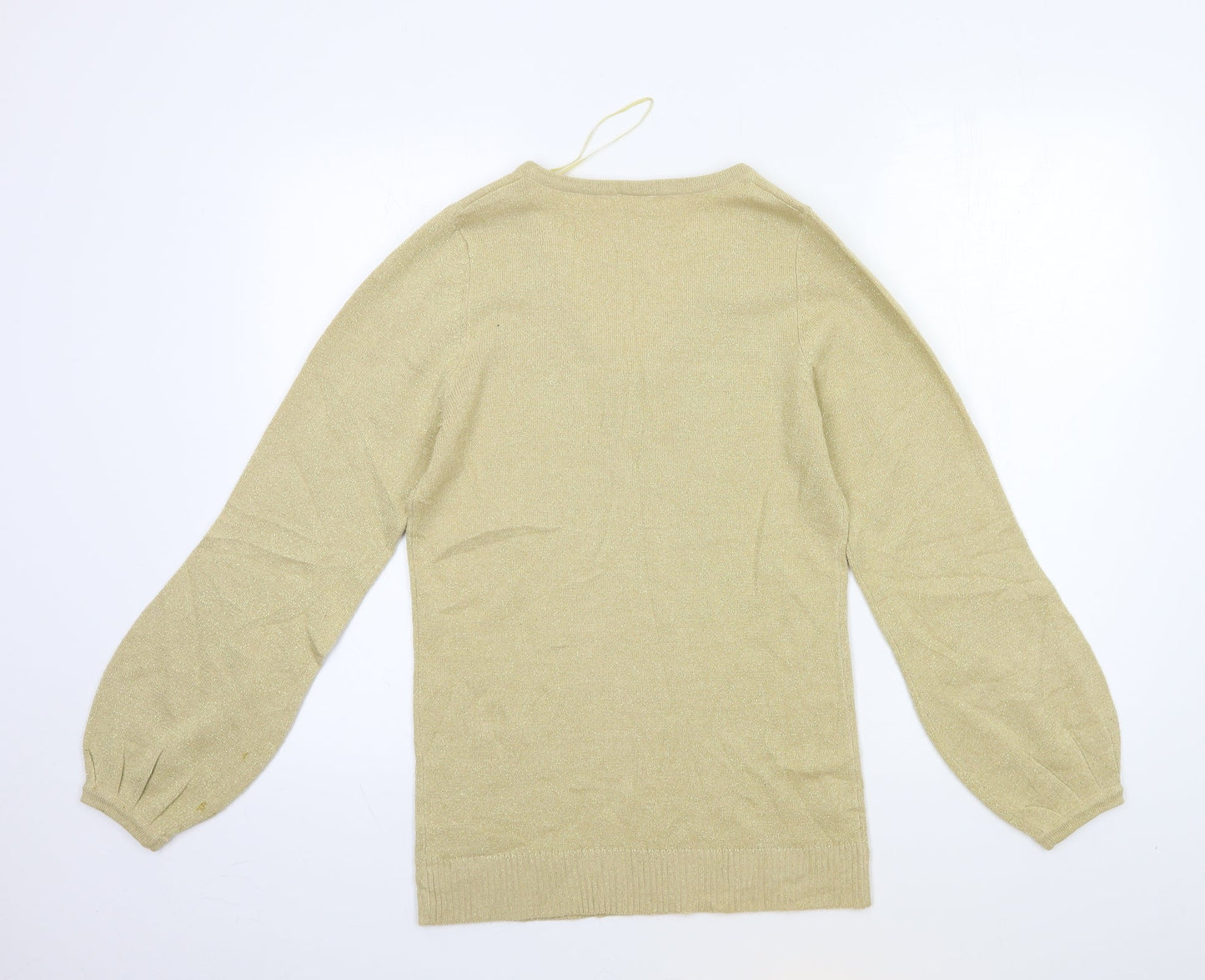 ETHLE AUSTIN Womens Gold  Knit Pullover Jumper Size S