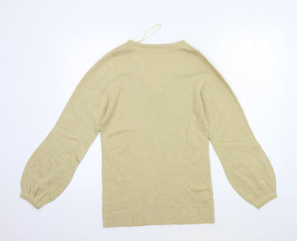 ETHLE AUSTIN Womens Gold  Knit Pullover Jumper Size S