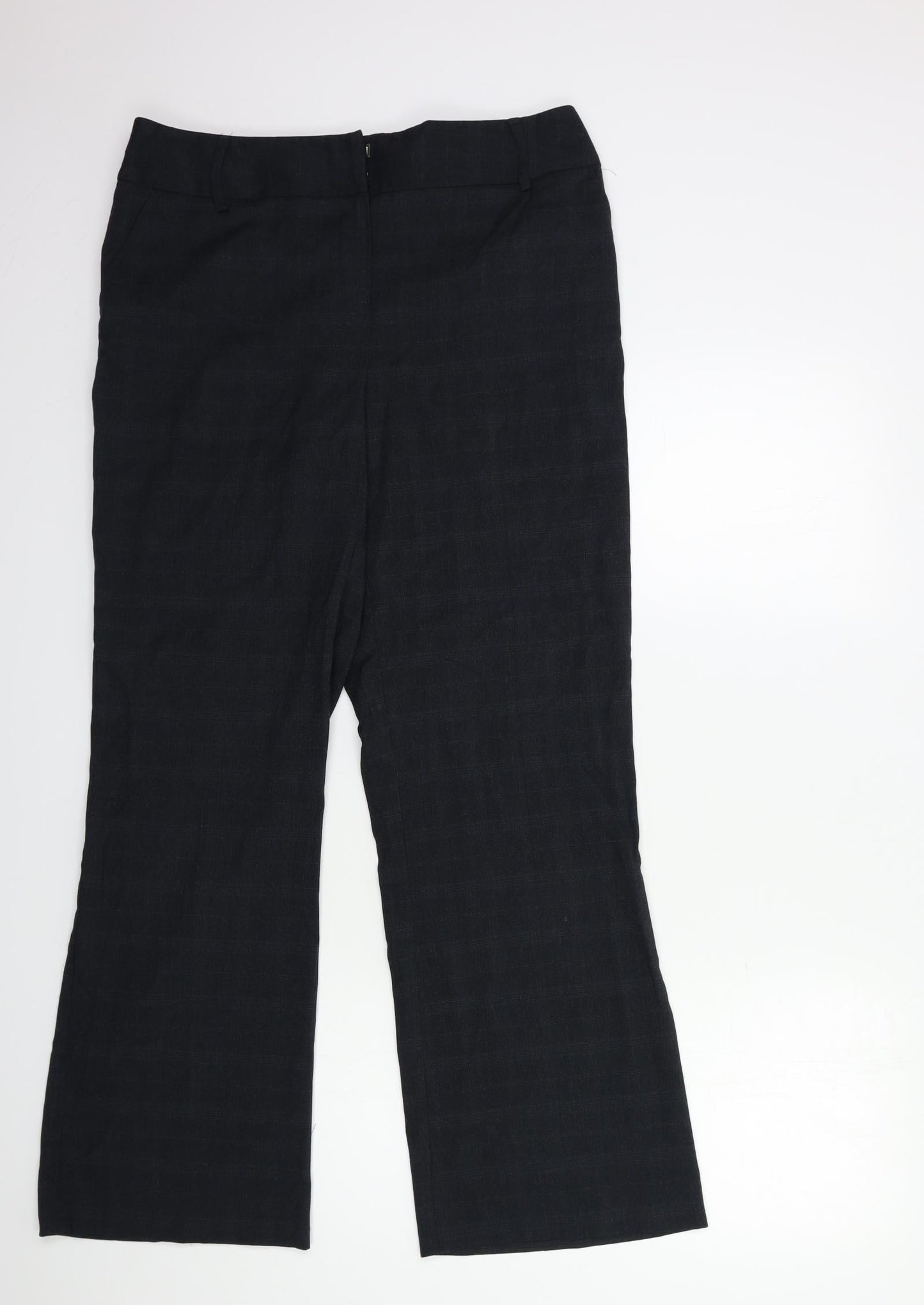 Papaya Womens Black Check  Trousers  Size 14 L30 in